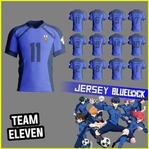 Jersey Anime Cosplay Blue Lock Team Eleven Chigiri Hyoma xu hướng Áo thun ngắn tay in 3D