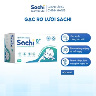 [Tặng 2 Khăn Sữa]Combo 2 Gạc Rơ Lưỡi SACHI Dịch Chiết Lá Hẹ Dùng Vệ Sinh Răng Miệng An Toàn Cho Bé Từ 0 Tháng Tuổi