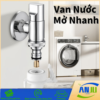 Van Nước Mở Nhanh Bằng Thép Không Gỉ Cho Máy Giặt, Van Tay Thép Không Gỉ Chất Liệu Bền