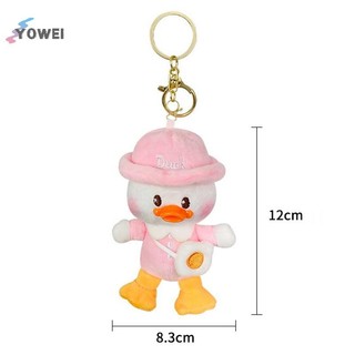 YOWEI Dễ Thương Sang Trọng Trường Vịt Mềm Nhồi Bông Hoạt Hình Búp Bê Móc Khóa Cặp Đôi Túi Quyến Rũ Móc Khóa Dành Cho Trẻ Em Bé Gái Quà Tặng VN