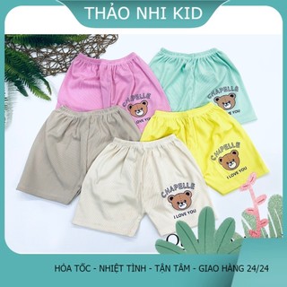 quần đùi cho bé trai bé gái quần chục chất tăm lạnh mềm mát thấm hút mồ hôi 3-13kg