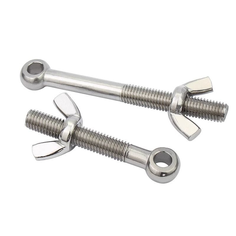Bộ bu lông xoay bằng thép không gỉ 304 + đai ốc cánh, vít mắt cá có lỗ M5 M6 M8 M10 M12 MM GWB9