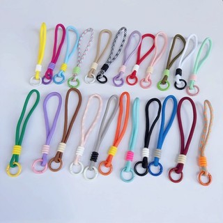 1pc Dây đeo cổ tay di động cho điện thoại Màu sắc tương phản Phím dây Kim loại Móc khóa Phụ kiện