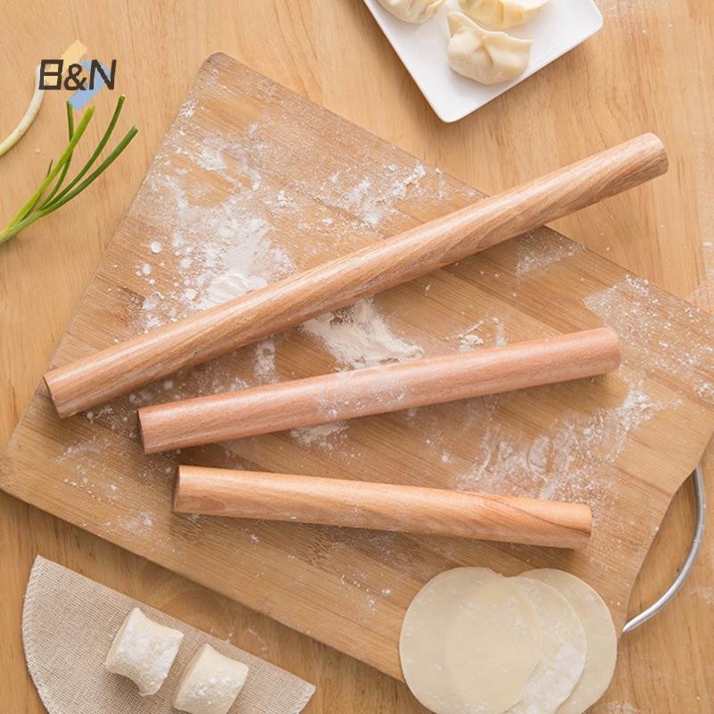 B & N 1Pc Cán Gỗ Làm Bánh Mì Bánh Bao Bánh Kẹo Bánh Quy Dụng Cụ Bánh Ngọt Cuộn Bột Con Lăn Dụng Cụ Nhà Bếp.