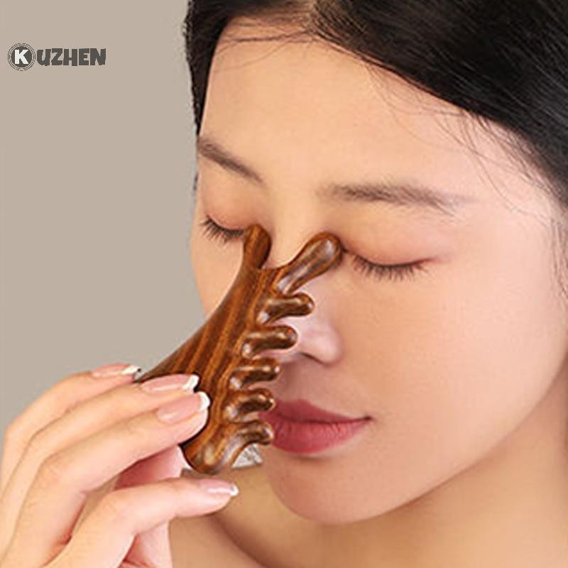 Kuzhen Đa Năng Kinh Tuyến Massage Bằng Gỗ Sức Khỏe Gỗ Đàn Hương Răng Rộng Lớn Guasha Điểm Lược HOT