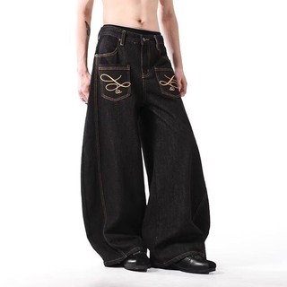 Gksss Quần jean nam đường phố cao cấp kiểu dáng lười biếng chất lượng cao phong cách trung tính quần jean scimitar
