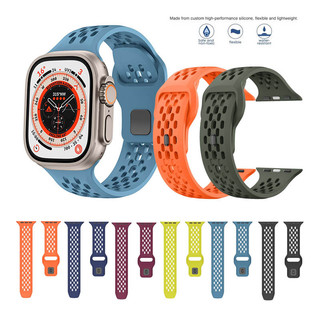 Dây Silicon Cho Apple Watch series 10 46mm 42mm 44mm 45mm 40mm 41mm Vòng Tay Thể Thao Mùa Hè iwatch Ultra 2 49mm