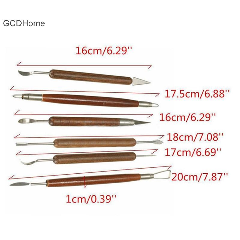 Gcdhome 6 Cái Đất Sét Điêu Khắc Sáp Điêu Khắc DIY Đồ Gốm Dụng Cụ Shapers Polymer Mẫu Quà Tặng HOT