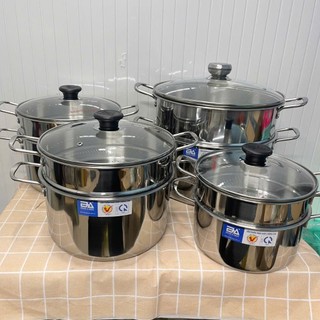 Bộ Nồi xửng hấp cá,nấu xôi Inox Đông Á đáy từ, hấp gà - Dùng được bếp từ - Phương Trang