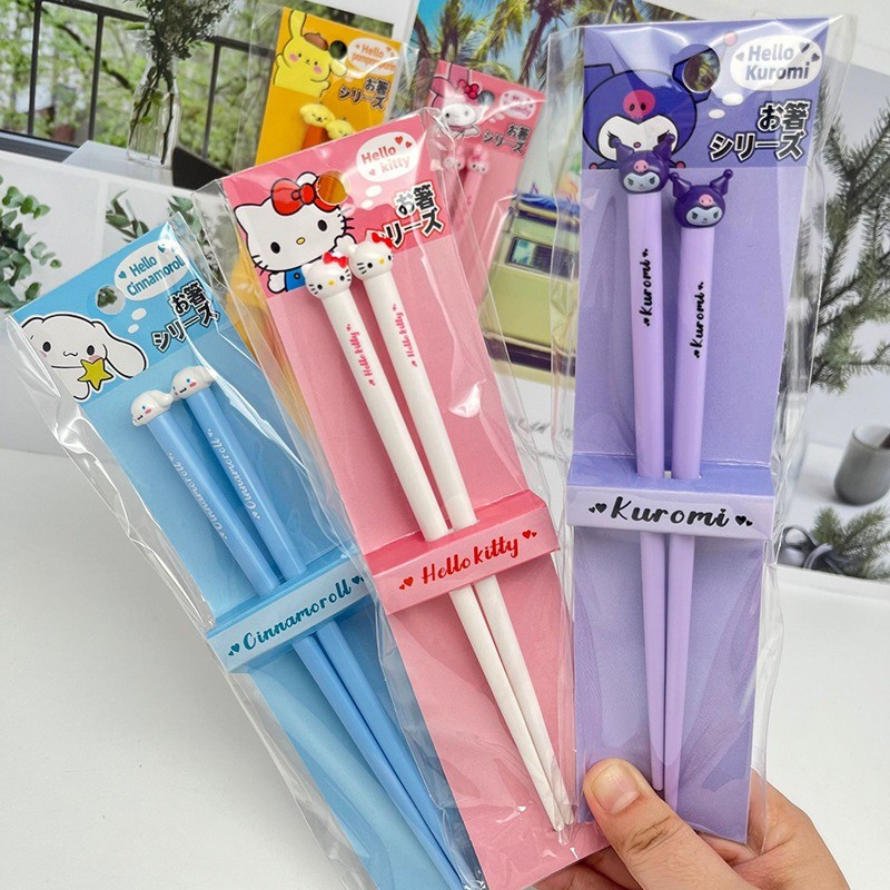 1 Đôi Sanrio Đũa Anime Kuromi Giai Điệu Cinnamoroll Hoạt Hình Có Thể Tái Sử Dụng Đũa Cho Sushi Thực Phẩm Đũa Bộ Đồ Ăn