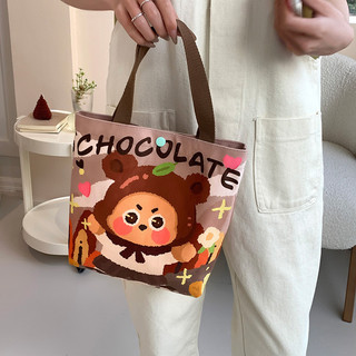 Túi vải canvas hình gấu hoạt hình dễ thương mới
