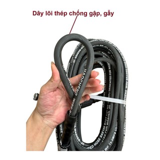 Dây rửa xe LÕI THÉP loại tốt REN 22mm , dùng cho máy xịt rửa áp lực cao (phụ kiện máy rửa xe)
