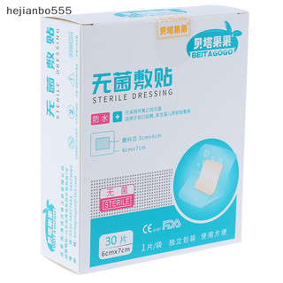 Hejianbo555 30 Cái / gói Băng dính chống thấm nước-Aid vết thương Băng vô trùng trong suốt Vâng