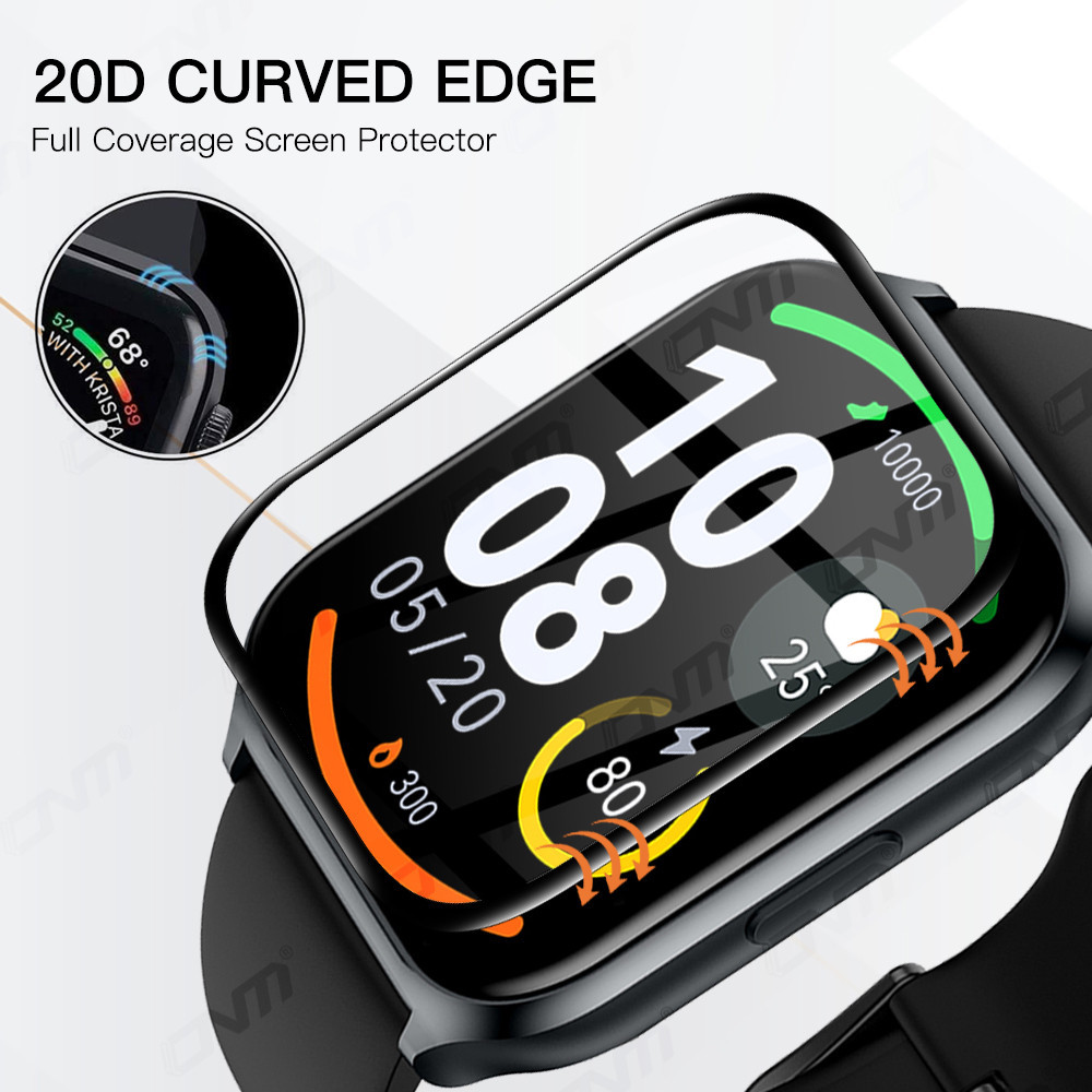 Phim kính cường lực 400D full cover HD cạnh đen chống trầy xước cho Haylou Watch 2 Pro R8 Solar Lite bảo vệ màn hình