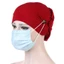 Mũ Chemo MERIGGIARE, Phụ kiện tóc Khăn xếp ly bảo vệ tai, Khăn xếp cotton màu trơn thời trang dành cho nữ