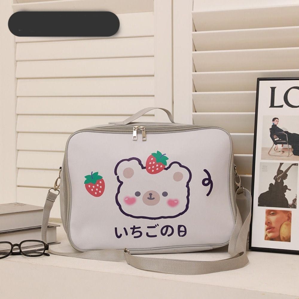 Túi xách ăn trưa WOAY, Túi du lịch PU dung tích lớn, Túi Duffel hành lý di động in hình hoạt hình bền bỉ dành cho sinh viên