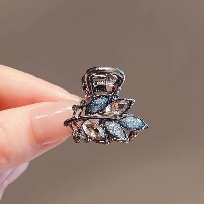 Mauropoli [Sẵn Sàng] Lá Kim Cương Giả Tinh Tế Kích Thước Nhỏ Kẹp Tóc Lấy Kẹp Đầu Trước Cao Cấp Nổ Kẹp Bên Kẹp Đầu Sang Trọng Kẹp Đầu