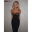 Klalien Gợi Cảm Camis Đầm Nữ Skinny Chắp Vá Ngực Mùa Hè Thanh Lịch Skinny Co Giãn Co Giãn Maxi Bodycon Clubwear Vestidos
