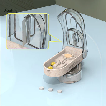 Jiating 1 Chiếc Di Động Máy Cắt Thuốc Chia Thuốc Bảo Quản Máy Tính Bảng Bộ Chia Cắt Máy Thái Tại Nhà Hộp Đựng Thuốc Hộp Đựng Thuốc Mgn