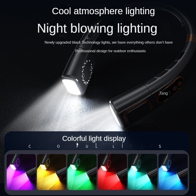 Quạt cổ nâng cấp màn hình LED thông minh Quạt sạc USB quạt cổ nhỏ gió mạnh quạt cầm tay quạt thể thao