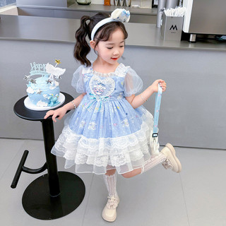 Kid 's Cinnamoroll Dog Gothic Puff Dress - Trang phục biểu diễn hoạt hình mới mùa hè 2024