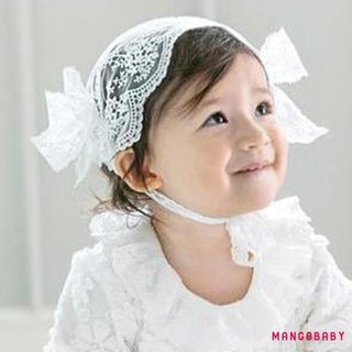 Mg-baby Girls Băng đô ren rộng Dây buộc tóc mềm mại dễ thương cho trẻ sơ sinh Phụ kiện tóc Đạo cụ chụp ảnh