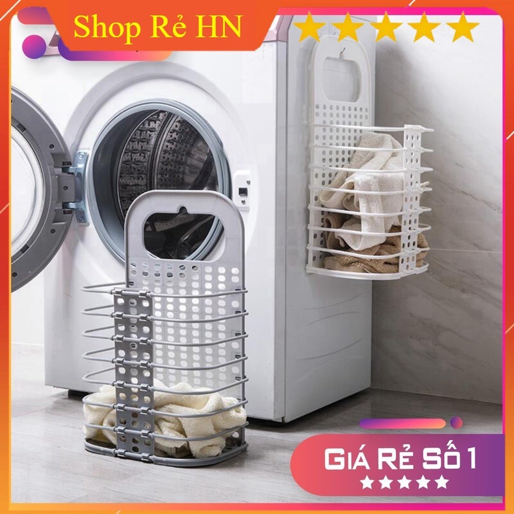 Giỏ nhựa đựng quần áo và đồ dùng sinh hoạt treo tường có thể gấp gọn
