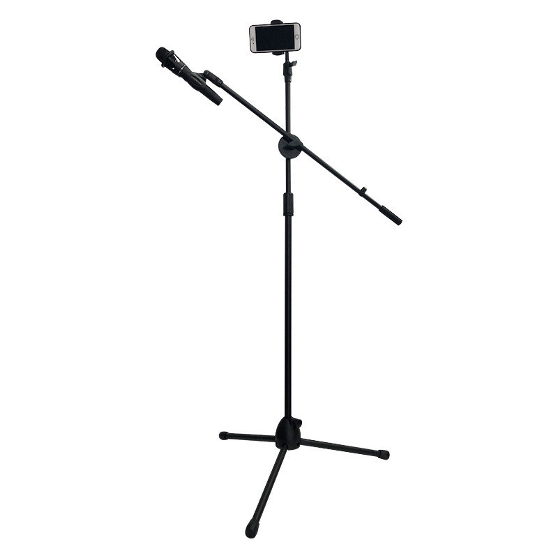 Chân quay điện thoại kèm kẹp điện thoại và mic- Giá đỡ đế đứng xoay 360 độ điều chỉnh độ cao