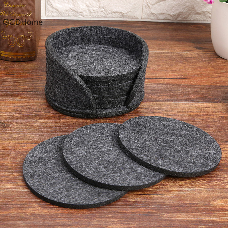 Gcdhome 10 Cái / bộ Nỉ Nhẫn Đế Lót Ly Bàn Ăn Bảo Vệ Chịu Nhiệt Đế Lót Ly Cà Phê Trà Nóng Uống Cốc Placemats HOT