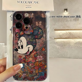 Ốp Điện Thoại Di Động Mickey Minnie Hoạt Hình Cho IPhone 11 15 14 13 Pro Max 12 / 8se 7 Plus XS Chất Liệu Silicon Chống Thấm Nước Và Chống Sốc Vỏ Mới