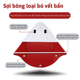 Bộ Dụng Cụ Lau Kính Myd.23 Nam Châm Hút Mạnh, Lau 2 Mặt Cửa Kính Dễ Dàng, 2 Màu Xanh Lá/Xanh Dương