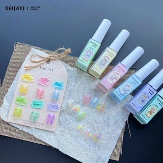 Xeijayi Halo Dye Liquid Summer Ice Cream Series Macaron Color Nhanh Khô Vignetting Smudge Liquid Nail Art Làm móng tay cho tiệm làm móng tay 6ml