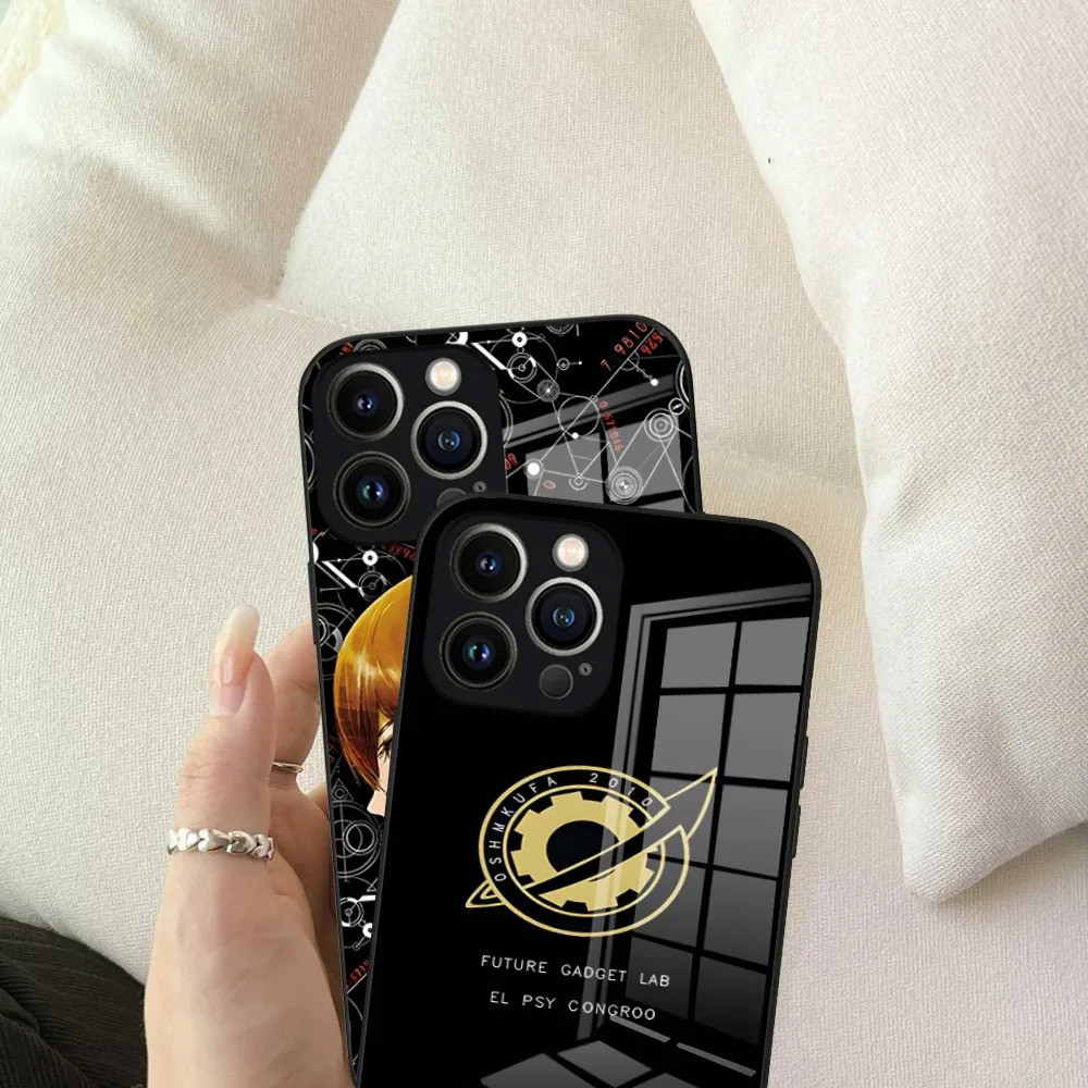 BK-1 Steins Gate Okabe Anime Ốp lưng iPhone 17,15 Pro Max14 Pro 12 11 13 Mini X XR XS 8 7 Plus SE Ốp Lưng Kính Cường Lực 0728