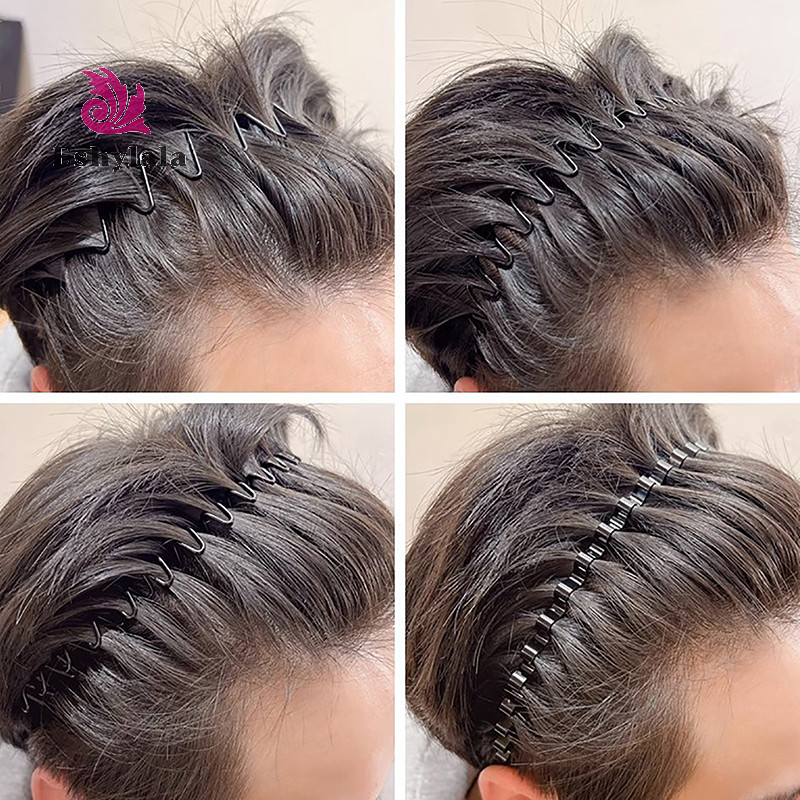 Dây Buộc Tóc Kim Loại Dành Cho Nam Nữ Unisex Đen Sóng Mùa Xuân Thể Thao Vòng Kẹp Phụ Kiện Nữ Đơn Giản [MỚI]