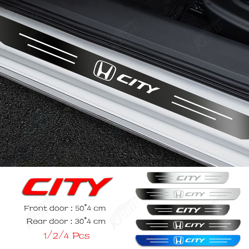 ✨Honda City Cao Cấp Tùy Chỉnh Kim Loại Sill Bảo Vệ Chống Trầy Xước Chống Bụi Bẩn Thép Không Gỉ Bảo Vệ Cửa Xe Ô Tô Miếng Dán Trang Trí Phụ Kiện Cho Thành Phố G5 GM2 3 G6 GM4 G7 GN