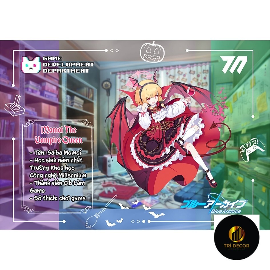 Mô hình Standee Nữ Chúa Vampire Momoi Lưu Trữ Xanh (Blue Archive) Chủ ...