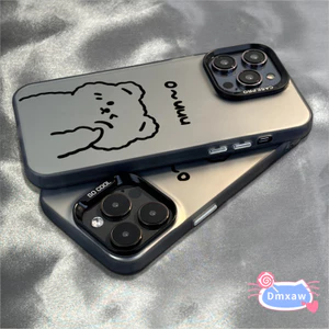Ốp điện thoại hình gấu hoạt hình cho iPhone 15 Pro Max 14 Plus 13 12 11 Pro Max X XR XS Max 8 7 Plus SE 2020 Vỏ mềm hình thỏ dễ thương Vỏ cặp đôi Vỏ chống sốc
