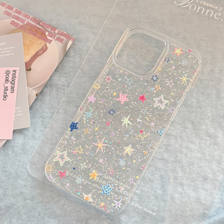 [Sheren] Ốp điện thoại iPhone ngôi sao đầy màu sắc lấp lánh phong cách Hàn Quốc Thích hợp cho i16 15 14 13 12 11 pro max Vỏ bảo vệ chống sốc
