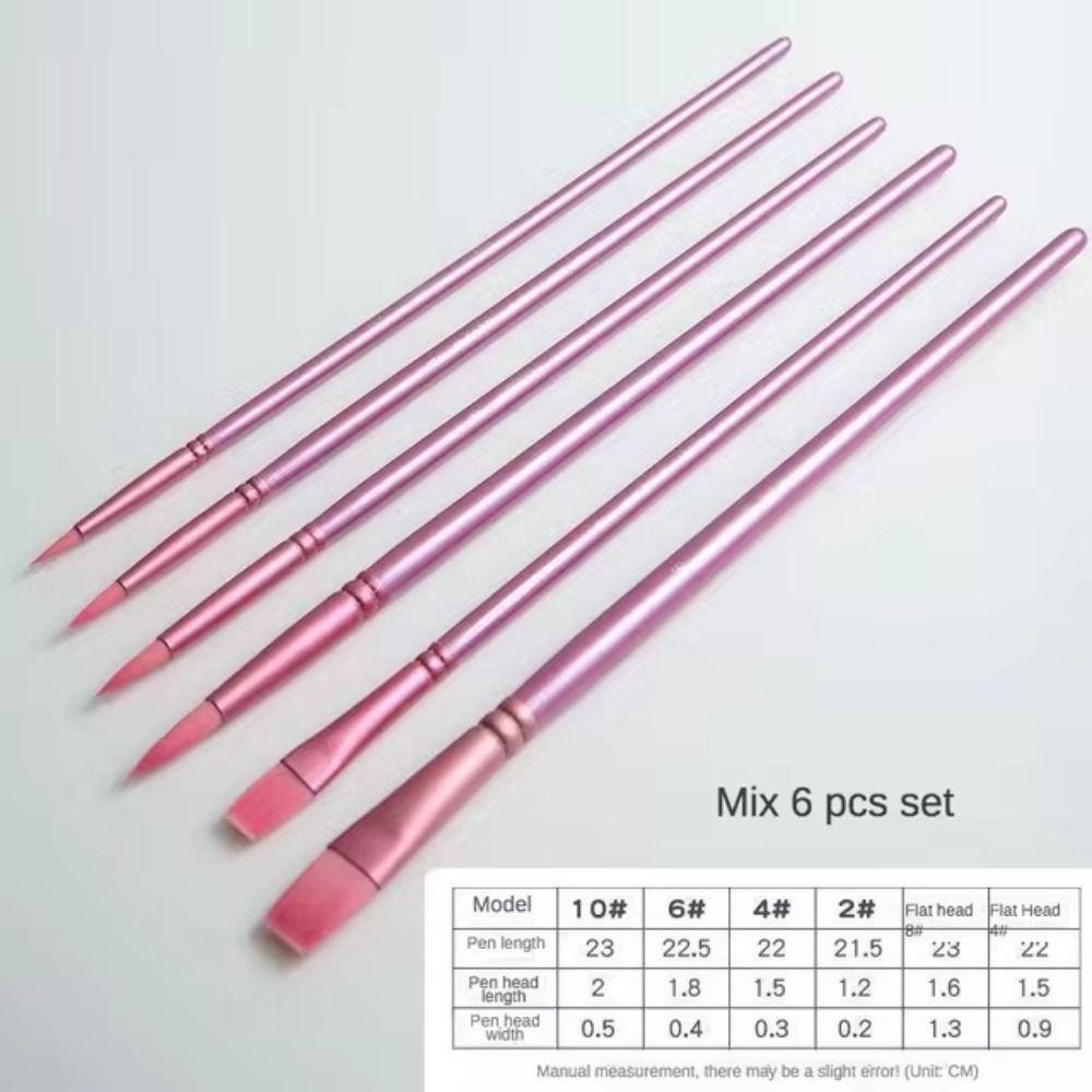 TOPTOOLCX 4 / 6 Chiếc Vẽ Tay Màu Nước, Nylon Mềm Tóc Màu Nước Bàn Chải, Thời Trang Mũi Nhọn Tròn Đầu Phẳng Người Mới Bắt Đầu Nghệ Thuật Sinh Viên Tranh Chất Liệu Quà Tặng