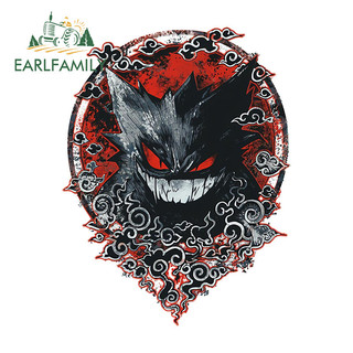 EARLFAMILY Gengar Pokemon Cooler Miếng Dán Xe Máy Windows Mũ Bảo Hiểm Thân Máy Tính Xách Tay Chống Thấm Nước JDM Vinyl Decal Chống Trầy Xước Phụ Kiện Xe Hơi