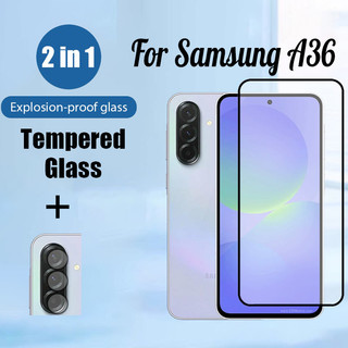 Kính cường lực bảo vệ màn hình Samsung A36 5G 2 trong 1 cho Samsung Galaxy A55 A35 A56 A26 A16 4G 5G có ống kính máy ảnh