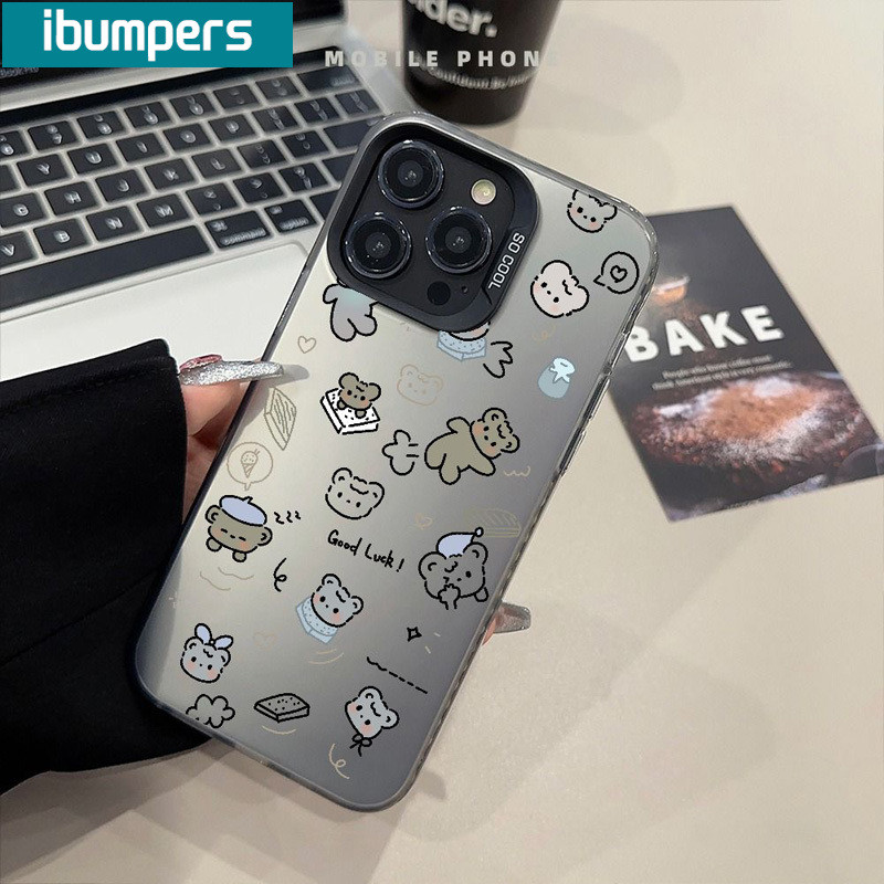 ibumpers Ốp Lưng IPhone Đẹp Đơn Giản Họa Tiết Chó Con Ốp Điện Thoại IMD Cứng Trơn Chống Bẩn Chống Sốc Cho IPhone 16 15 14 12 13 11 Pro Max