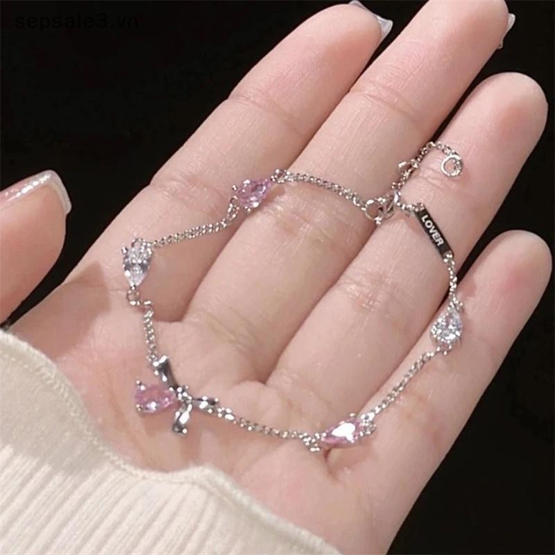 # Sepsale # Vòng tay nơ kim cương giả sáng bóng ngọt ngào Vòng tay có thể điều chỉnh khí chất thời trang dành cho nữ.