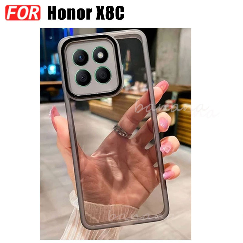 3 trong 1 Honor X8C X7C Honor 200 Vỏ điện thoại trong suốt bằng silicon mềm TPU thông minh có vỏ bảo vệ Camera + Kính cường lực riêng tư + Phim mặt sau