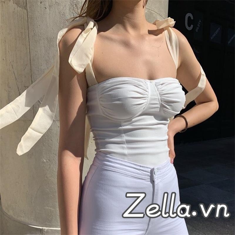 Phụ nữ buộc dây nơ yếm mùa hè không tay cắt thấp Bodycon Backless Tank Top