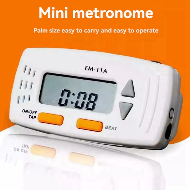 Em-11 Clip-on Guitar Metronome có chức năng đồng hồ Metronome điện tử Mini cho đàn Guitar, Phụ kiện đàn Guitar di động