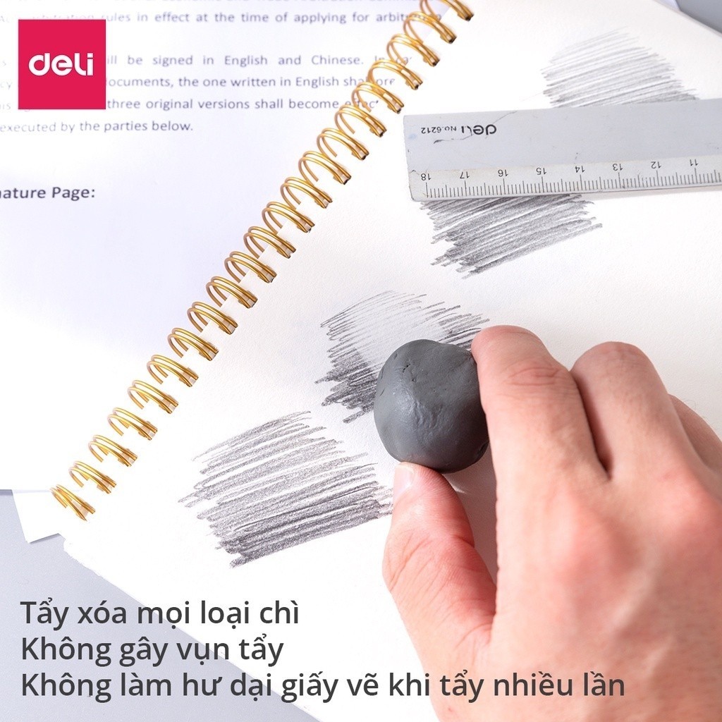 [ 2 CỤC ] Cục Gôm Tẩy Đất Sét DELI H02610