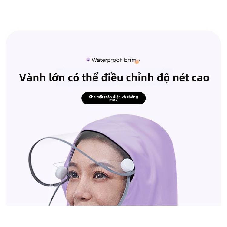 Áo Mưa Người Lớn Nữ màu đặc Áo mưa bảo vệ toàn thân vải Eva(Có Khóa Kéo, Có Cúc Bấm, Đeo cặp)sử dụng cho Xe điện/xe máy
