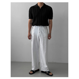 DICHUANGZHE Men's Short Sleeve POLO Shirt Knitted V-Neck Casual Top