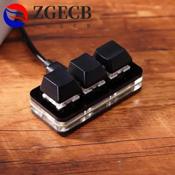 Bàn phím phím Mini 3 tùy chỉnh ZGECB, Bàn phím cắt dán sao chép Mini Acrylic, Bàn phím cơ Trao đổi nóng Giao diện Type-c 3 phím Trò chơi bàn phím Mini